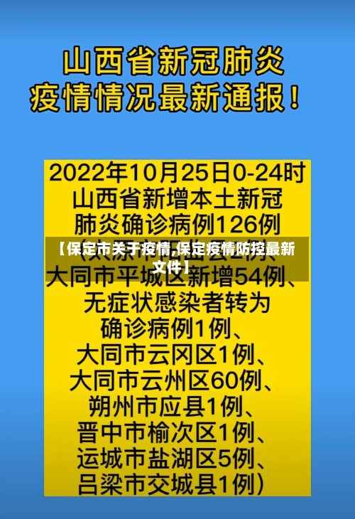 【保定市关于疫情,保定疫情防控最新文件】