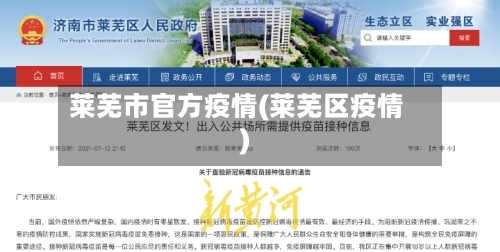莱芜市官方疫情(莱芜区疫情)-第3张图片