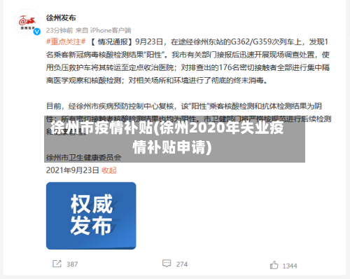 徐州市疫情补贴(徐州2020年失业疫情补贴申请)