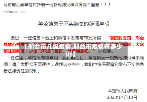 【邢台市几级疫情,邢台市疫情有多少例】-第2张图片