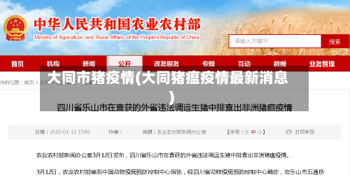 大同市猪疫情(大同猪瘟疫情最新消息)-第2张图片