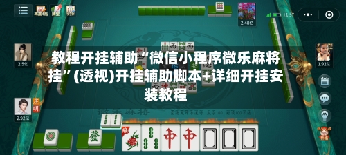 教程开挂辅助“微信小程序微乐麻将挂”(透视)开挂辅助脚本+详细开挂安装教程-第2张图片