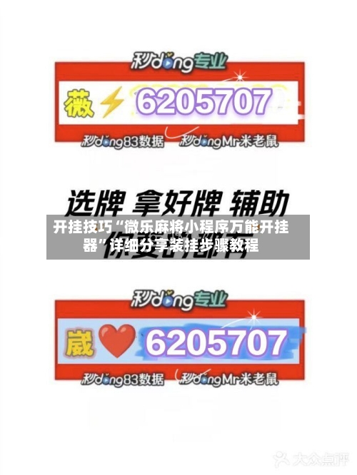 开挂技巧“微乐麻将小程序万能开挂器”详细分享装挂步骤教程-第3张图片