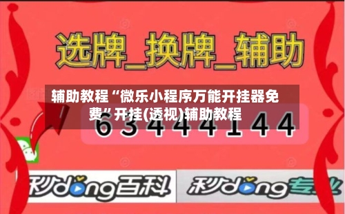 辅助教程“微乐小程序万能开挂器免费”开挂(透视)辅助教程-第2张图片