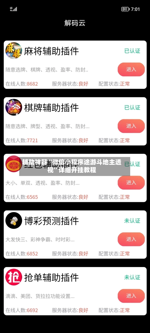 辅助神器“微信小程序途游斗地主透视”详细开挂教程-第3张图片