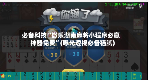 必备科技“微乐湖南麻将小程序必赢神器免费	”(曝光透视必备猫腻)-第2张图片