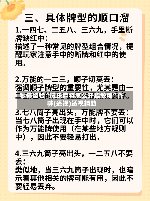 秒懂经验“微乐麻将怎么开挂教程”作弊(透视)透视辅助-第2张图片