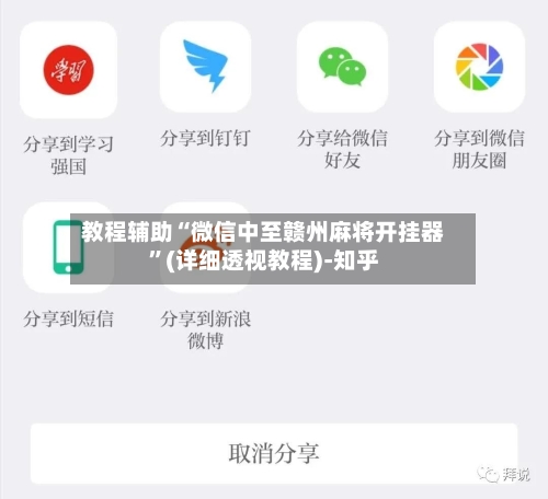 教程辅助“微信中至赣州麻将开挂器”(详细透视教程)-知乎-第2张图片