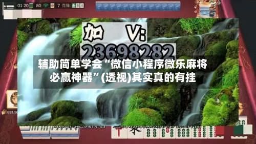 辅助简单学会“微信小程序微乐麻将必赢神器	”(透视)其实真的有挂-第2张图片