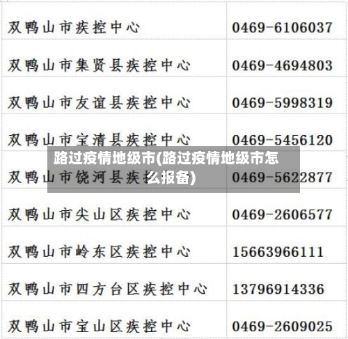 路过疫情地级市(路过疫情地级市怎么报备)