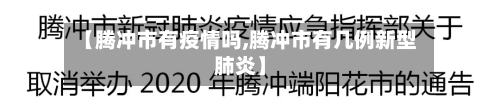 【腾冲市有疫情吗,腾冲市有几例新型肺炎】-第2张图片