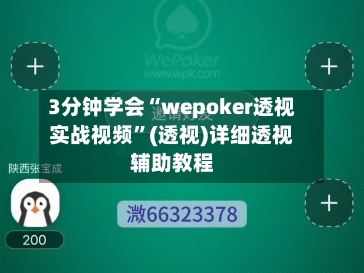 3分钟学会“wepoker透视实战视频	”(透视)详细透视辅助教程-第2张图片