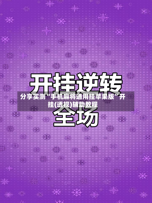分享实测“手机麻将通用挂苹果版”开挂(透视)辅助教程-第2张图片