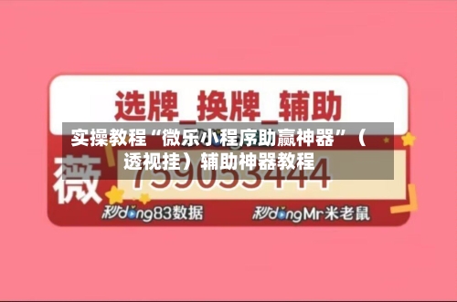 实操教程“微乐小程序助赢神器”（透视挂）辅助神器教程-第2张图片