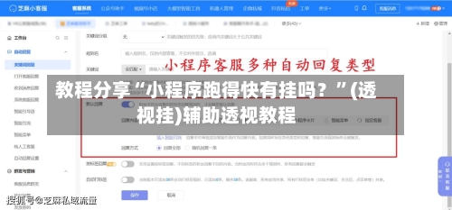 教程分享“小程序跑得快有挂吗？”(透视挂)辅助透视教程-第3张图片