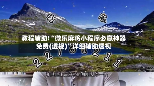 教程辅助!“微乐麻将小程序必赢神器免费(透视)”详细辅助透视-第3张图片