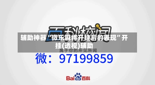 辅助神器“微乐麻将开挂后的表现	”开挂(透视)辅助-第3张图片