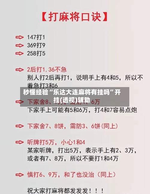 秒懂经验“乐达大连麻将有挂吗”开挂(透视)辅助-第2张图片