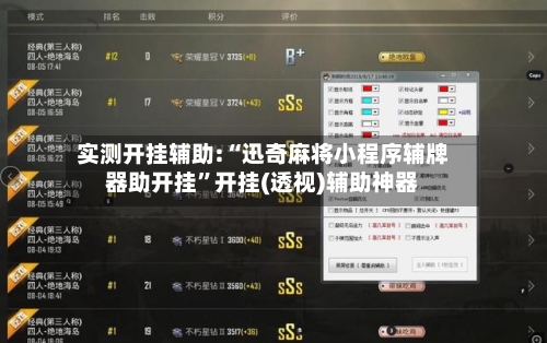 实测开挂辅助:“迅奇麻将小程序辅牌器助开挂”开挂(透视)辅助神器-第3张图片