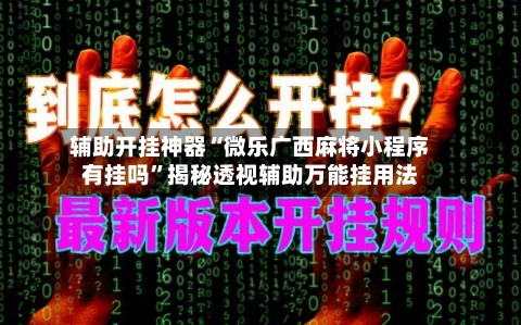 辅助开挂神器“微乐广西麻将小程序有挂吗”揭秘透视辅助万能挂用法