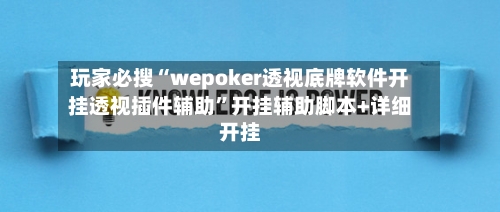 玩家必搜“wepoker透视底牌软件开挂透视插件辅助”开挂辅助脚本+详细开挂-第2张图片