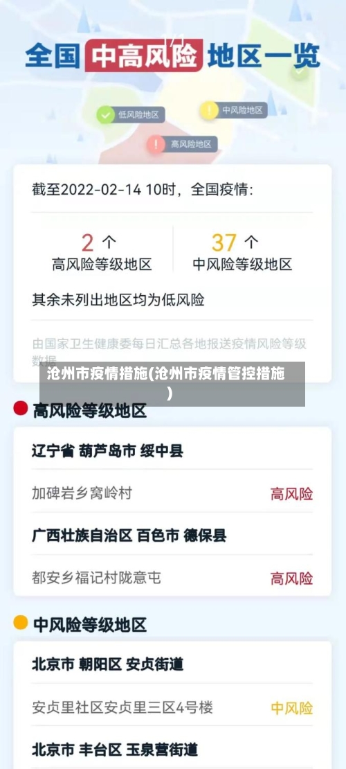 沧州市疫情措施(沧州市疫情管控措施)