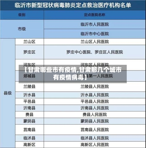 【甘肃哪些市有疫情,甘肃那几个城市有疫情病毒】-第2张图片
